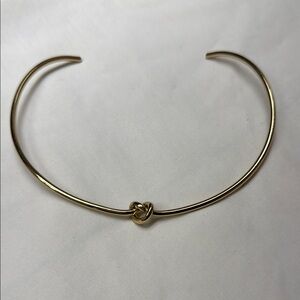 Necklace cuff with knot- goldtone